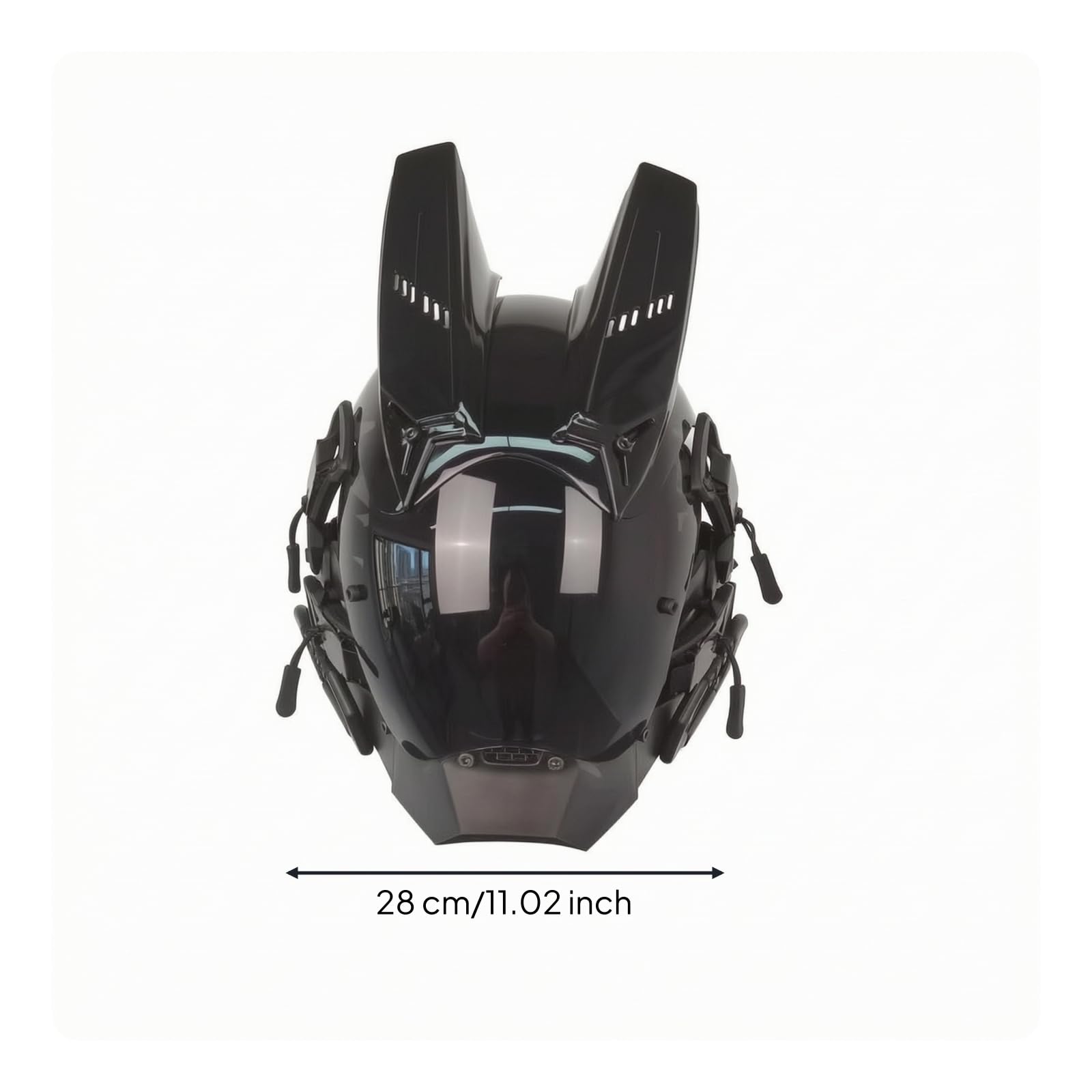 Harilla Maschera con Visiera Riflettente per Travestimento Cosplay Copricapo Meccanico con Cinghie Regolabili per Eventi di Halloween E Convenzioni, Versione Con, Taglia Unica