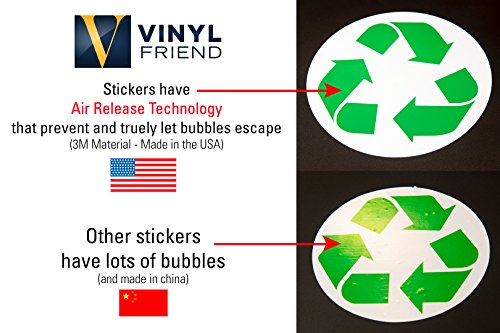 Recycle Logo Sticker 6 Pack (5In X 5In Green) To Organize Your Trash - For Trash Cans, Garbage Containers And Recycle Bins - Premium Vinyl Decal #TOP4