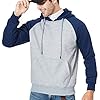 MANLUODANNI Men's Pullover Hoodies Hooded Sweatshirt Patchwork Tops Casual Hoody with Kangaroo Pocket Blue XXL #1
