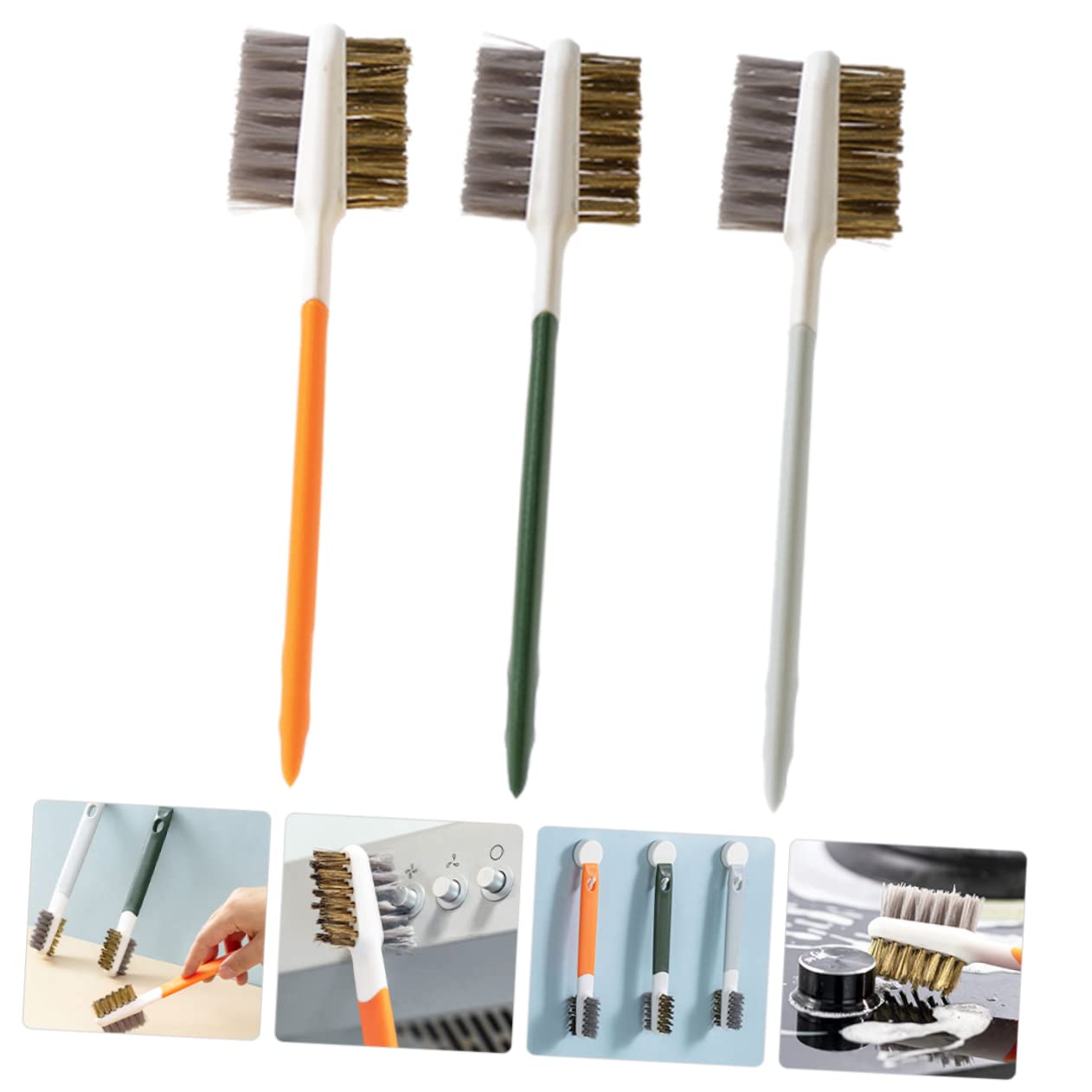 CIYODO Kitchen Stove Cleaning Brush Pack Gas Stovetop Cleaner Non-Slip Handle for Efficient Cleaning