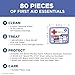 BAND-AID Brand Travel Ready Portable Emergency First Aid Kit for Minor Wound Care, Perfect for Home, Car, Travel, Camping Essentials & Outdoor Emergency Kit, 80 Pieces