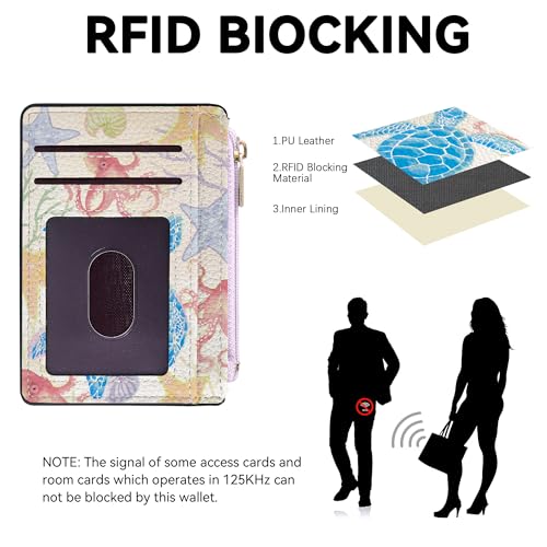 Image of Tipmile Womens Credit Card Holder Wallet, Small Slim RFID Blocking Sleeve | Mini Tiny Cute ID Case, Minimalist Zipper Pocket Wallet, Thin Coin Purse, Mothers Gift