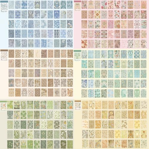 Image of 12 Sets 600 Sheets Vintage Floral Stickers, Aesthetic Sticker Book for Journaling, Different Flower Themes Scrapbook Supplies Ideal DIY Decorative Gifts for Women Girls Adults Teens Junk Journal
