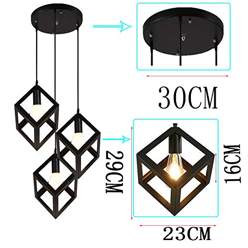 Mengjay 3XE27 Lampada a Sospensione Vintage