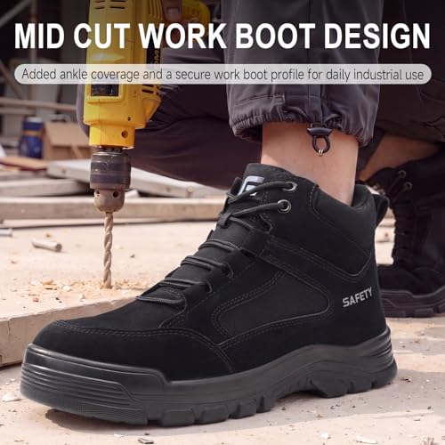 Image of Steel Toe Boots for Men Puncture Resistant Work Shoes for Construction