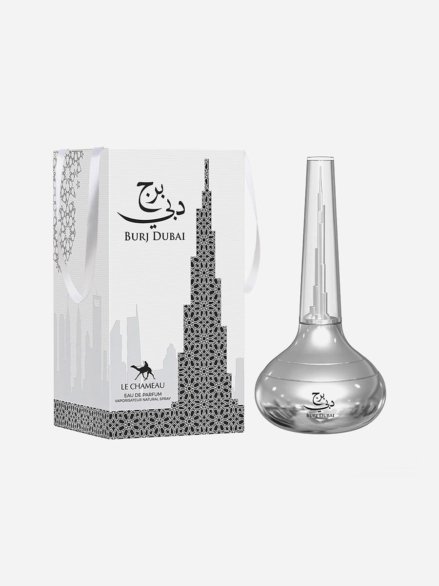 Burj Dubai By Le Chameau Eau de Parfum, Natural Spray, Silver Glass Bottle