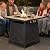 Nuu Garden 28 Inch Outdoor Propane Fire Pit Table, 50,000 BTU Square Gas Fire Table with Ceramic Tabletop, Lid, Cover, Lava Rock for Garden Backyard Party, Black