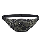 DAITET Fanny Pack for Men&Women, Crossbody Waist Bag with Adjustable Belt, Large Capacity Bum Bag for Traveling Hiking Cycling Workout Casual(Slash Black Camo)