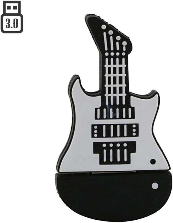 64GB Guitar Model USB 3.0 Flash Drive Memory Stick PenDrive Thumb Drive Jump Drive USB Flash Memory USB 3.0 Drive Ｕ Disk USB Stick Flash Disk Pen Drive - White