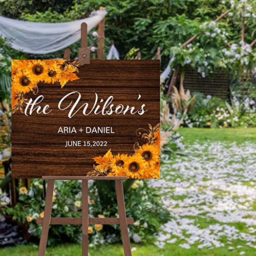 Cartel de madera de girasol un recuerdo personalizado para la recepción de tu boda