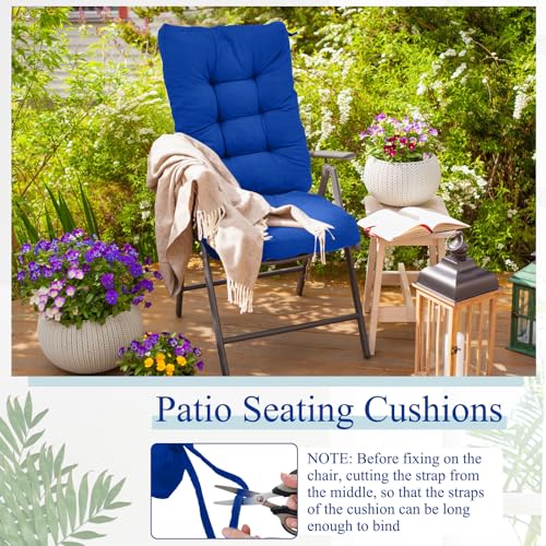 Image of Juexica Royal Blue 17 x 17 Inch 4 Sets Outdoor Patio Chair Cushion