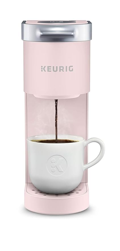 ATUIO Keurig K-Mini Coffee Maker, Single Serve K-Cup Pod Coffee Brewer, 6 to 12 Oz. Brew Sizes, Dusty Rose
