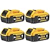 Bboattloir 4-Pack 8000mAh Replacement for DeWalt 20V Max Battery- Compatible with DCB206 DCB200 DCB201 DCB207 DCB203 DCB205, Fits 20V Battery Lithium ion Tools & Original Chargers