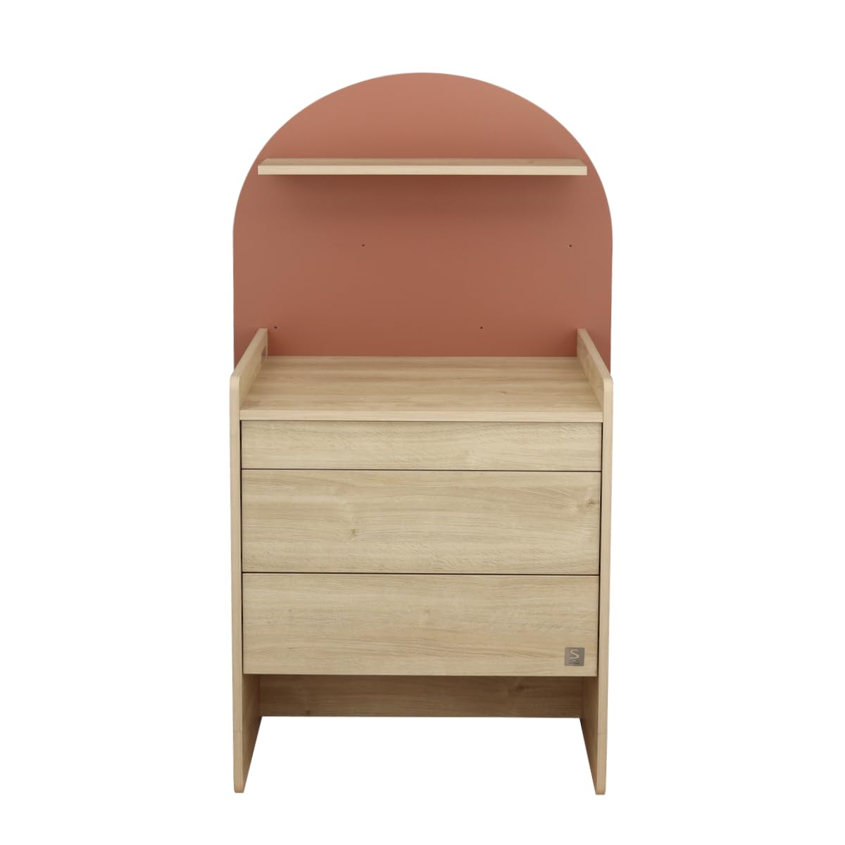 Sauthon Commode à Langer évolutive en Bureau - décor Bois chêne sépia Forme Arche