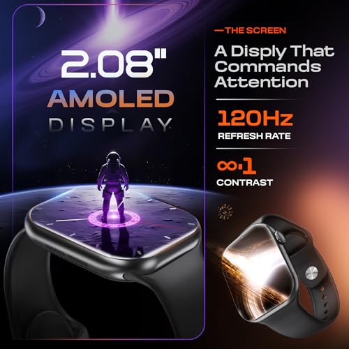 Image of CrossBeats Nexus Pro Smart Watch for Man with Whatsapp & AI ChatGPT | 2.08 inch AMOLED 120Hz | 7-Day Battery | BP SpO2 Heart Sleep | NFC Compass Voice Recorder | Video Watch Face | iOS Android (Black)
