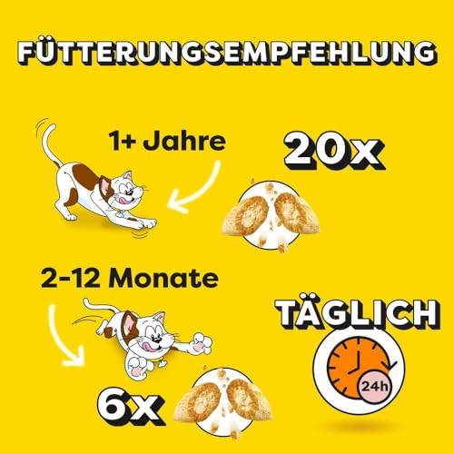 Dreamies Klassiker Katzensnacks mit Käse – Katzenleckerli mit knuspriger Textur und cremiger Füllung – 4 x 180g
