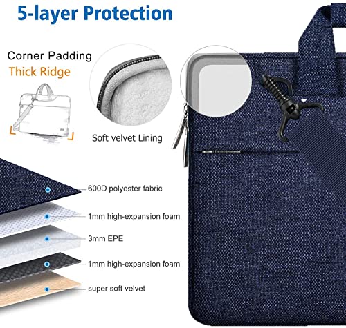 Image of Hseok Laptop Shoulder Bag 13 13.3 14 Inch Case Compatible with MacBook Pro /Neo 14 inch M5 /M4 /M3 /M2 /M1,Mac Air /pro /Neo 13 inch and Most 13 13.3 14 Notebooks,Spill-Resistant Briefcase,Dark Blue
