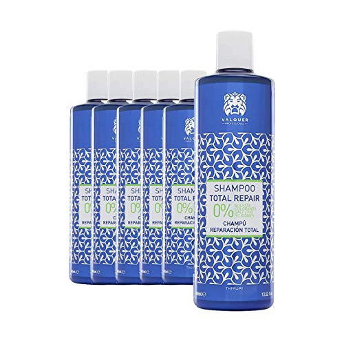 Valquer Profesional Champú Total Repair Zero% Cabellos dañados y secos - 400 ml [Pack 6]