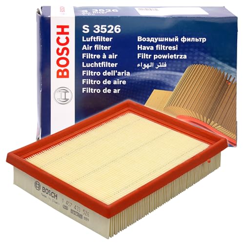 Bosch S3526 Filtro de Aire para Coche - Restringe Partículas de la Entrada de Aire, Resiste a la Humedad, con Alta Resistencia a la Tracción