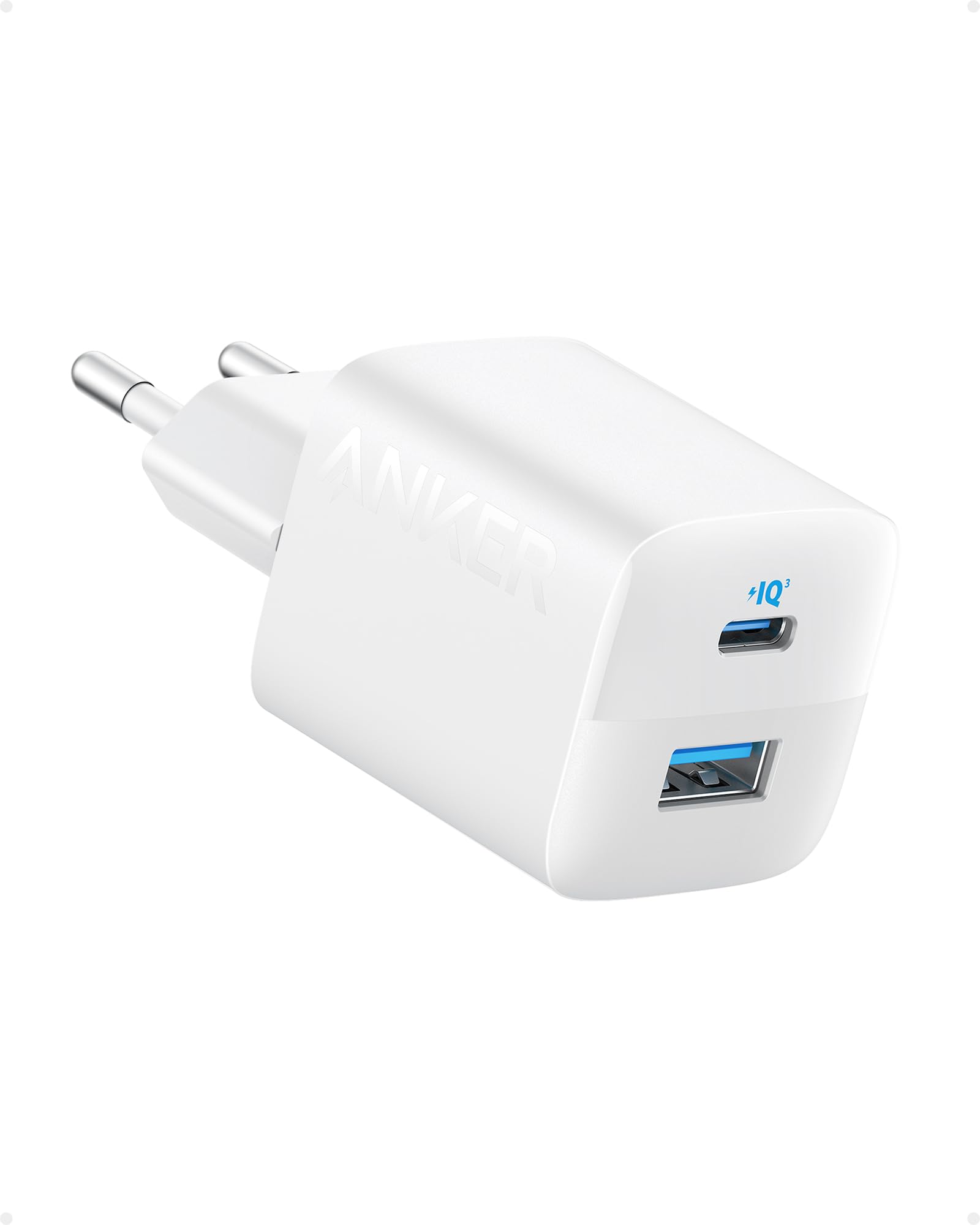 Anker Cargador iPhone Carga Rapida de 33W, 323 Cargador USB C, Compacto con Dos Puertos para iPhone 16/​15/​14, 16/​15/​14 Pro MAX, Pixel, Galaxy, iPad/​iPad Mini y más (Cable no Incluido)