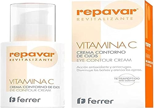Repavar Revitalizante - Crema Contorno de Ojos con Acción Antiarrugas - Elaborada con Vitamina C - Previene la Aparición de Bolsas, Ojeras y Patas de Gallo - 100 ml Cover