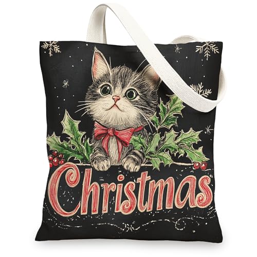 Bolsa de lona para compras de 13 x 15 pulgadas, divertida bolsa de tela reutilizable para compras de Maine Coons para mujeres, decoración de regalo de pintura de mascotas