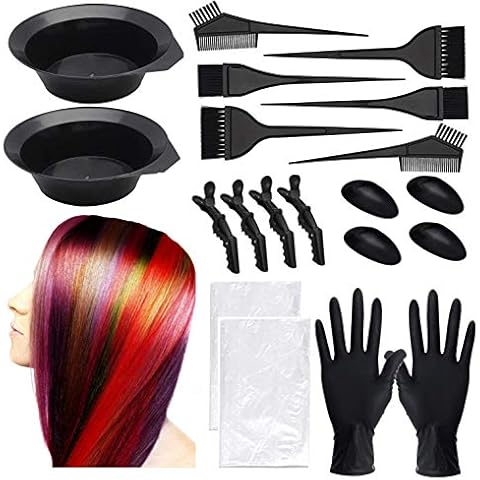 Dee Banna® Hair Dye Kit Hair Dye Coloring DIY Beauty Salon Tool Kit,Disposable hair shawl,Brush Comb,Hair Tinting Bowl, Dye Brush, Ear Cover, Gloves for DIY Salon Hair Dye Tools Cover