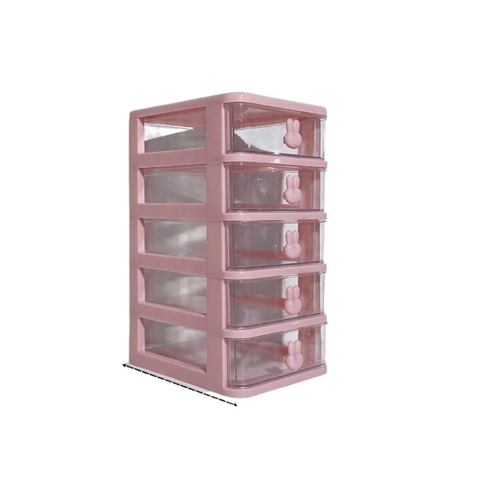XUCZHAI Multifunctional Desktop Storage Drawer Box With Holder Rack Multi-layer Jewelry(Five layers pink)
