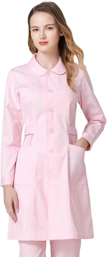 Chesoon Nurse Scrubs for Women Set Summer Long Sleeve Opaque Breathable Fabric Doll Collar