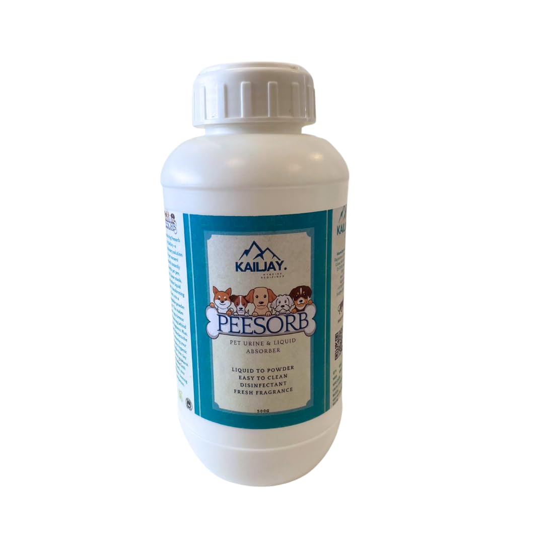 Kailjay peeSORB Pet Urine and Liquid Absorber, Liquid to Powder, Easy to Clean, Disinfectant, Fresh Fragrance, Easy to Use (500G)