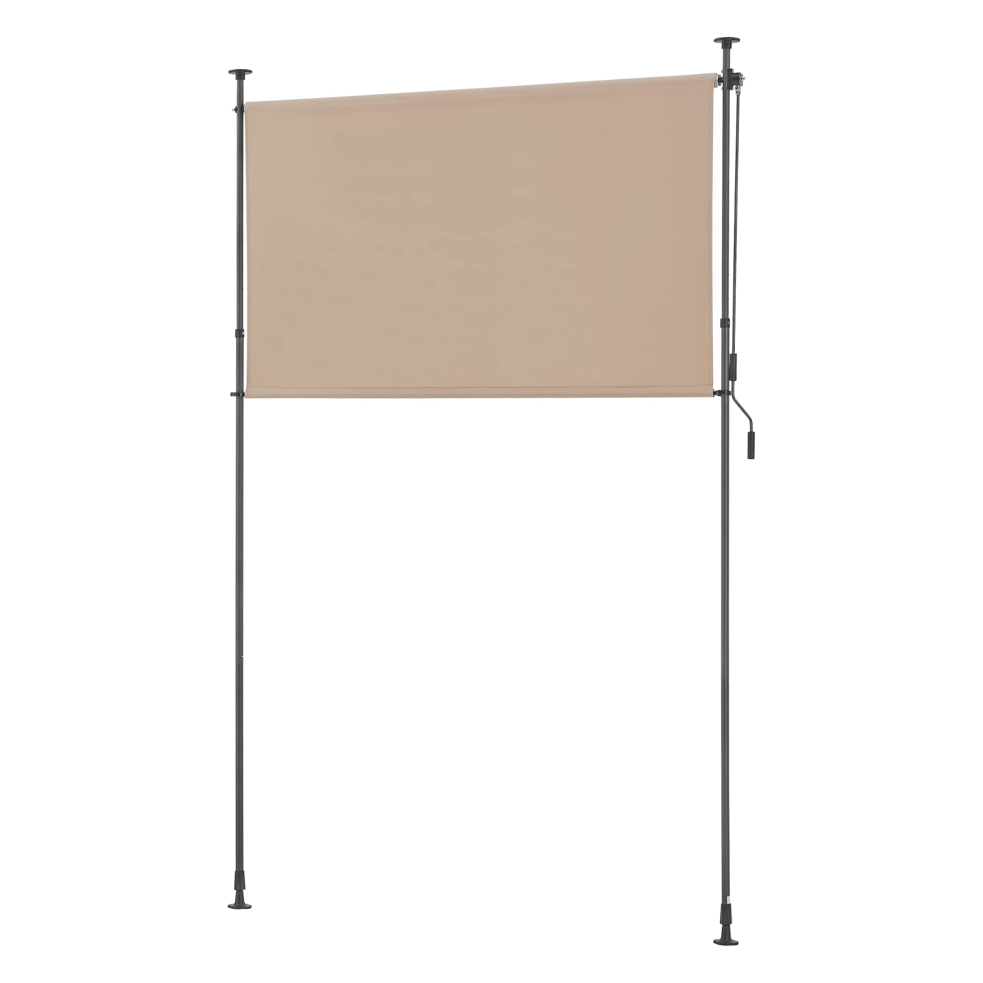 pro.tec Schermo Verticale da Balcone con Pali Telescopici Regolabili in Altezza tra 230-310 cm Tenda Parasole Frangivento Protezione Privacy - Larghezza 200 cm - Color Sabbia