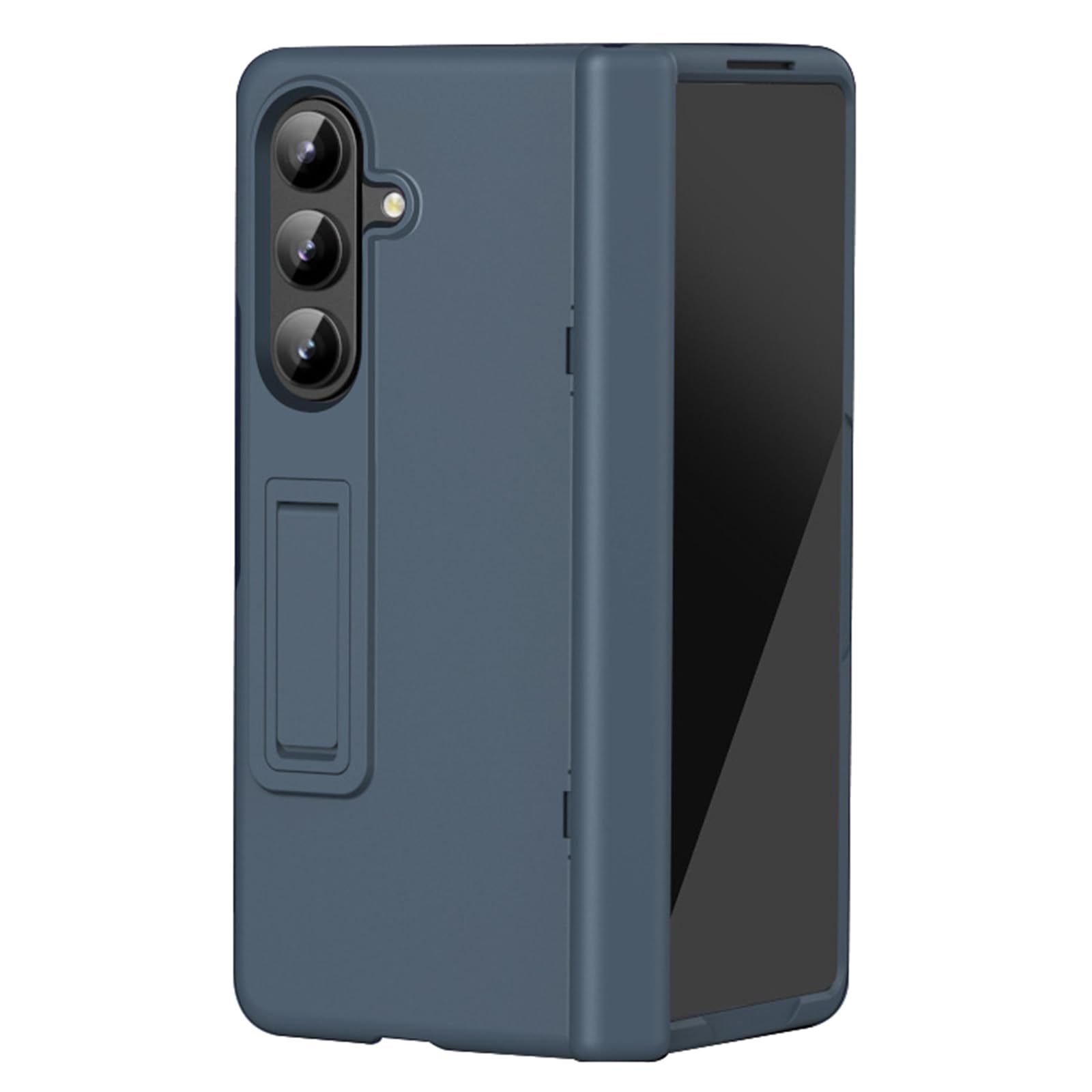 MFAOSHI Kickstand Case for Samsung Galaxy Z Fold 8 Ultra, All-inclusive Tempered Glass Screen Hinge Protection Case Frosted Shockproof Cover,Blue,Fold 8 Ultra
