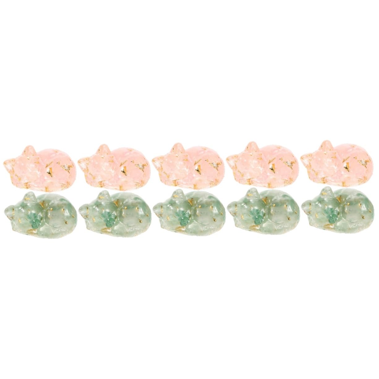Figurines de chat décor à la maison : lot de 10 mini cristaux