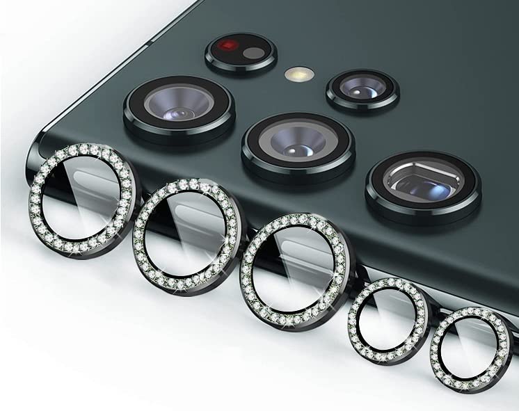 Image of Camera Lens Protector Compatible with Galaxy S23 Ultra Clear Camera Tempered Glass Screen Protector [High Definition][Anti-Scratch] Cover Film-Green Diamond