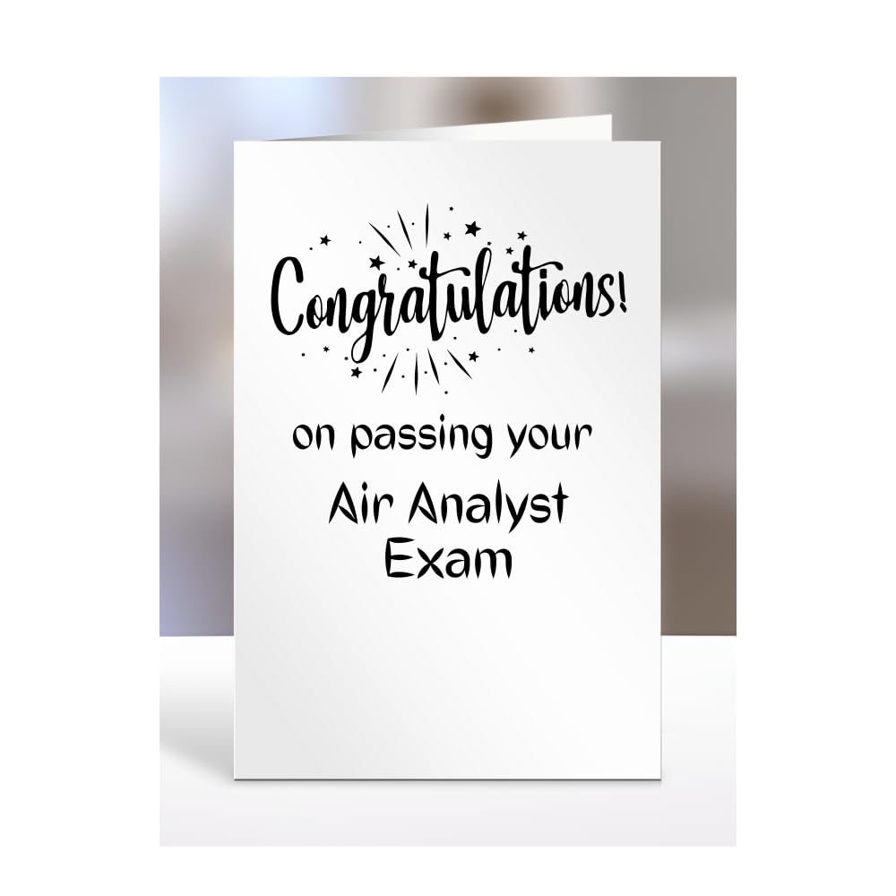 Congratulations on passing your Air Analyst exam card, gifts for men, women, friend, colleague, boss, manager, presents for christmas, A5-244a_28