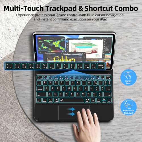 Image of IPad Air 11 Inch Case with Keyboard - Magnetic Case, Backlit Keyboard & Multi-Touch Trackpad, Compatible with iPad Air 11 inch (M4 2026 /M3 2025 /M2 2024) & 10.9 inch (4th /5th Gen), iPad Pro 11 inch (1st-4th Gen)