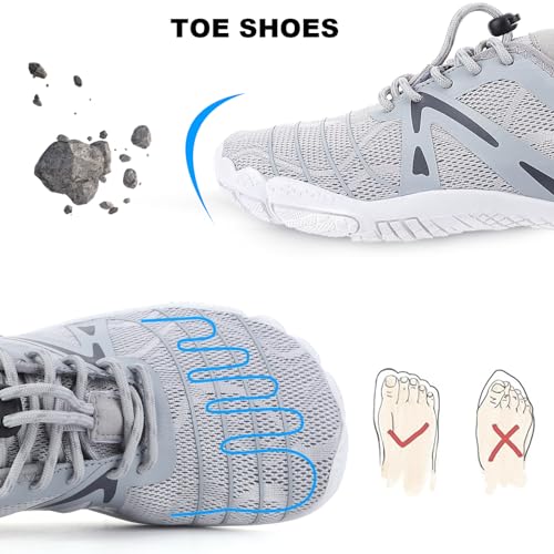Image of Orgone Hike Footwear Barefoot Shoes Womens Mens, Pro Shoes Women Men Barefoot Hike Shoes Travel Shoes, Healthy & Non-Slip Breathable Barefoot Shoes, Grey A18