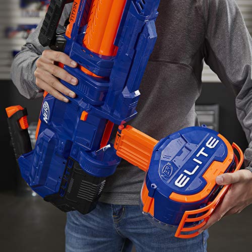 Image of Nerf Elite Titan CS-50 Toy Blaster, Fully Motorized, 50-Dart Drum, 50 Elite Darts, for Kids, Teens, Adults