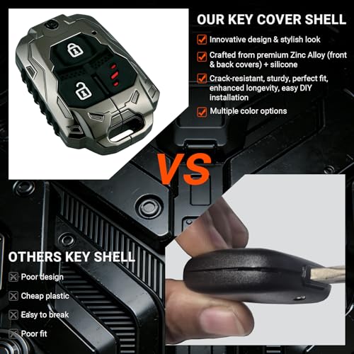 No Cutting Required Zinc Alloy Replacement Key Fob Cover for Lexus RX350 RX330 RX300 RX400h RX450h ES300 ES330 GS300 GS430 GX470 IS300 IS330 LS400 LS430 LX470 Keyless Entry Key Fob Shell (Black) - Image 4