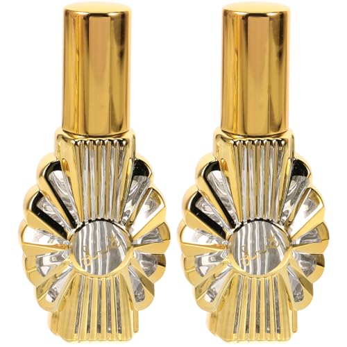 2 Pcs Glass Perfume Bottles, 13ML 0.44 OZ Refillable Atomizer Spray Holy Water Bottle Empty Essential Oil Bottle Catholic Christian Sample for Wedding Decorations (Random Pattern)