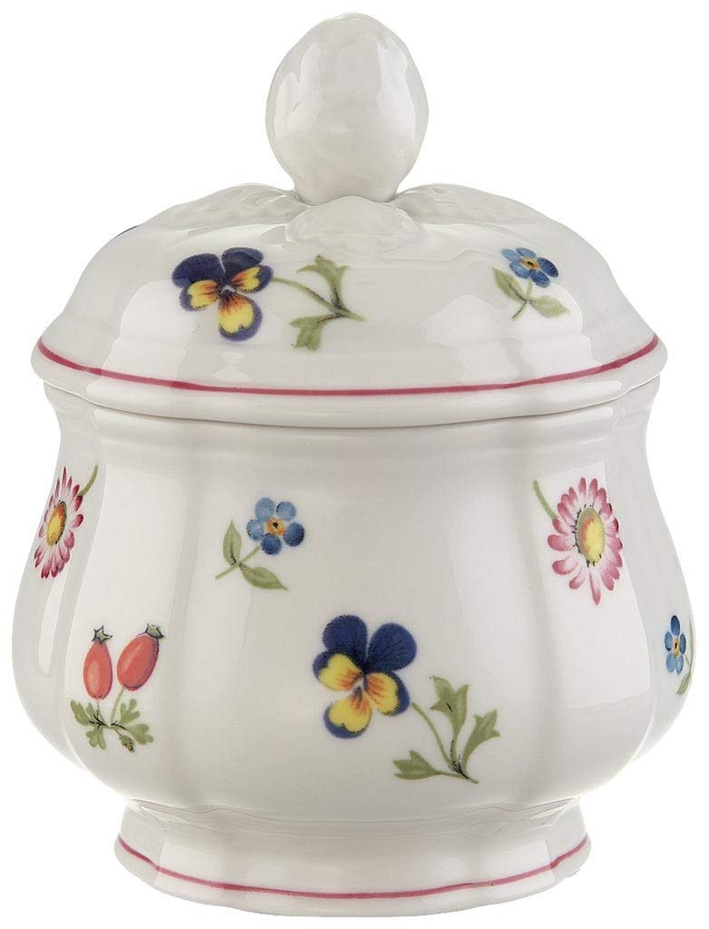 Villeroy & Boch Petite Fleur Milchkännchen, 250 ml, Höhe: 7,5 cm, Premium Porzellan, Bunt + Petite Fleur Zuckerdose, 200 ml, Höhe: 6,5 cm, Premium Porzellan, Bunt