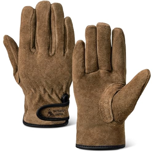 OneTigris Welding Gloves Fireproof Leather Work Gloves for Men/Women - Forge BBQ Camping Wood Stove Heat-Resistant Cowhide Comfort Lined