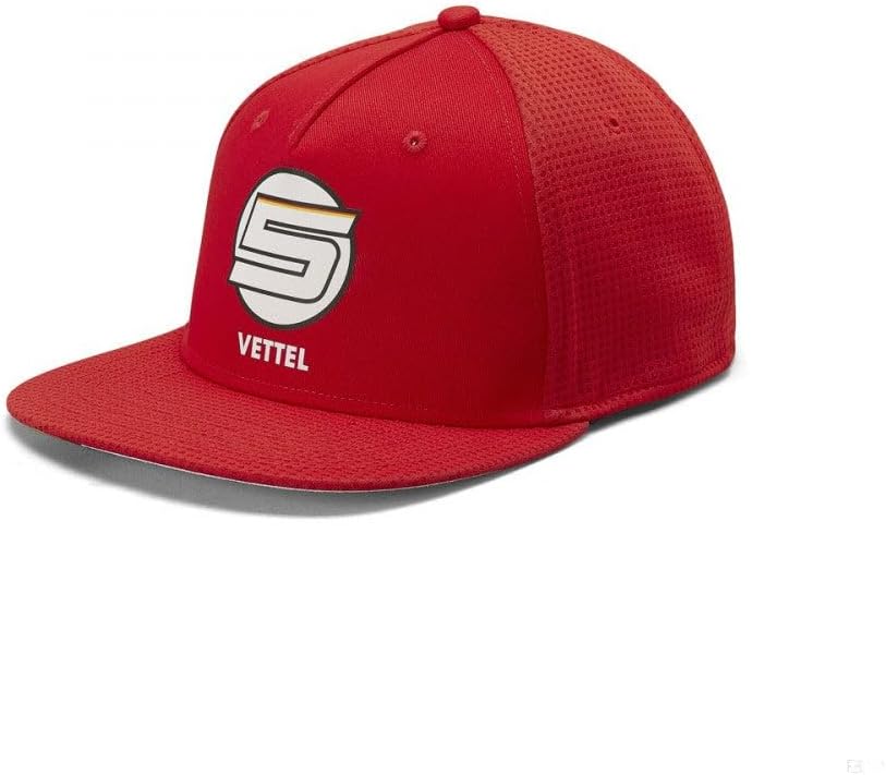 Official Formula 1 Merchandise - Scuderia Ferrari 2019 F1 - Sebastian Vettel 5 Flat Brim Cap - Red