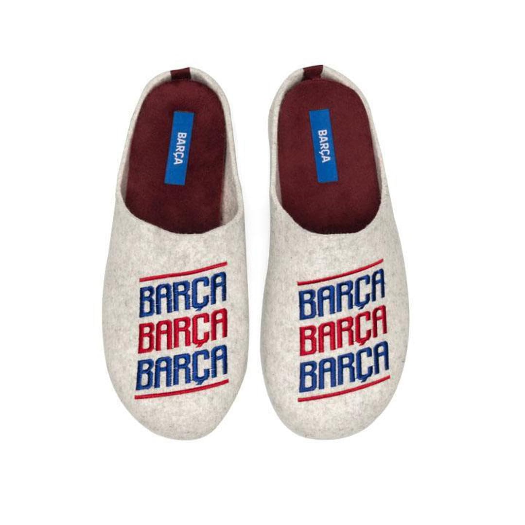 MARPEN SLIPPERS, Zapatillas de Casa de Invierno Oficiales del FC Barcelona de Fútbol de Fieltro con Lema Barça para Hombre o Mujer