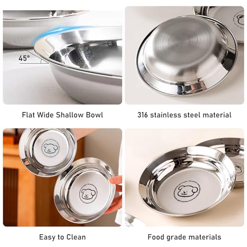 Hundenapf Welpen 10 Stück, Edelstahl Welpennapf, Katzennapf Edelstahl, 316 Edelstahls Futternapf Katze 14cm+16cm Set, Katzenschüssel, Fressnapf Katze für Haustiere Katzen Welpen
