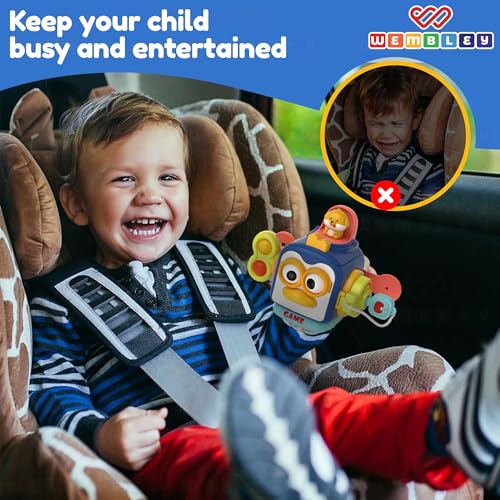 Image of Wembley Montessori Toys for 1+ Year Old Boy Birthday Gift | 6 in 1 Activity Cube Baby Toys Busy Board for Toddlers 1-3 | Fine Motor Skill Development Interactive Sensory Educational Flight Travel Toy