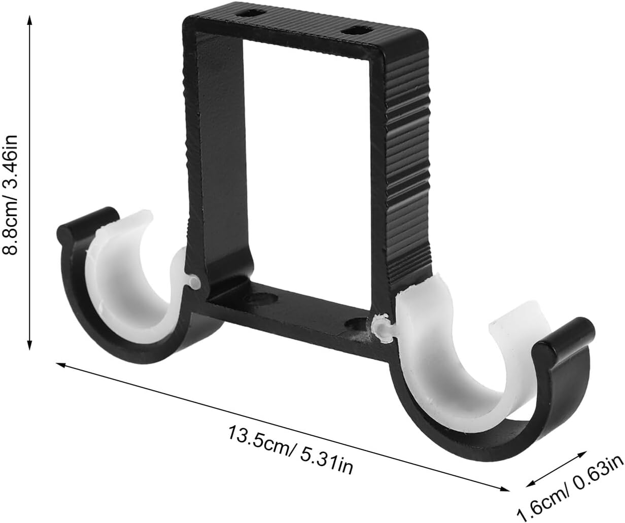 Garneck 6 Sets Heavy Duty Double Curtain Rod Brackets Extra Thick Aluminum Alloy Ceiling and Wall Mounted Drapery Rod Holders for Poles Support for Curtains in Home and Office