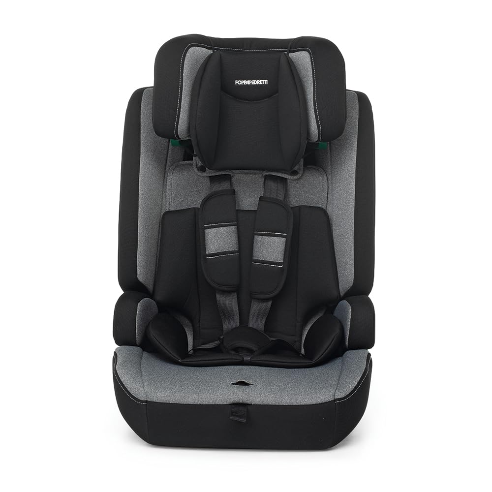 Foppapedretti Seggiolino Auto Street I-Size, per bambini da 76 a 150 cm di altezza, 15mesi-12 anni, conforme ECE R129, Fissaggio a 3 punti, Safe Body Protection, Protezione Impatti Laterali, Carbon