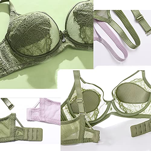 Lingerie sexy en dentelle violette WENJUN avec armatures taille 85E - 3