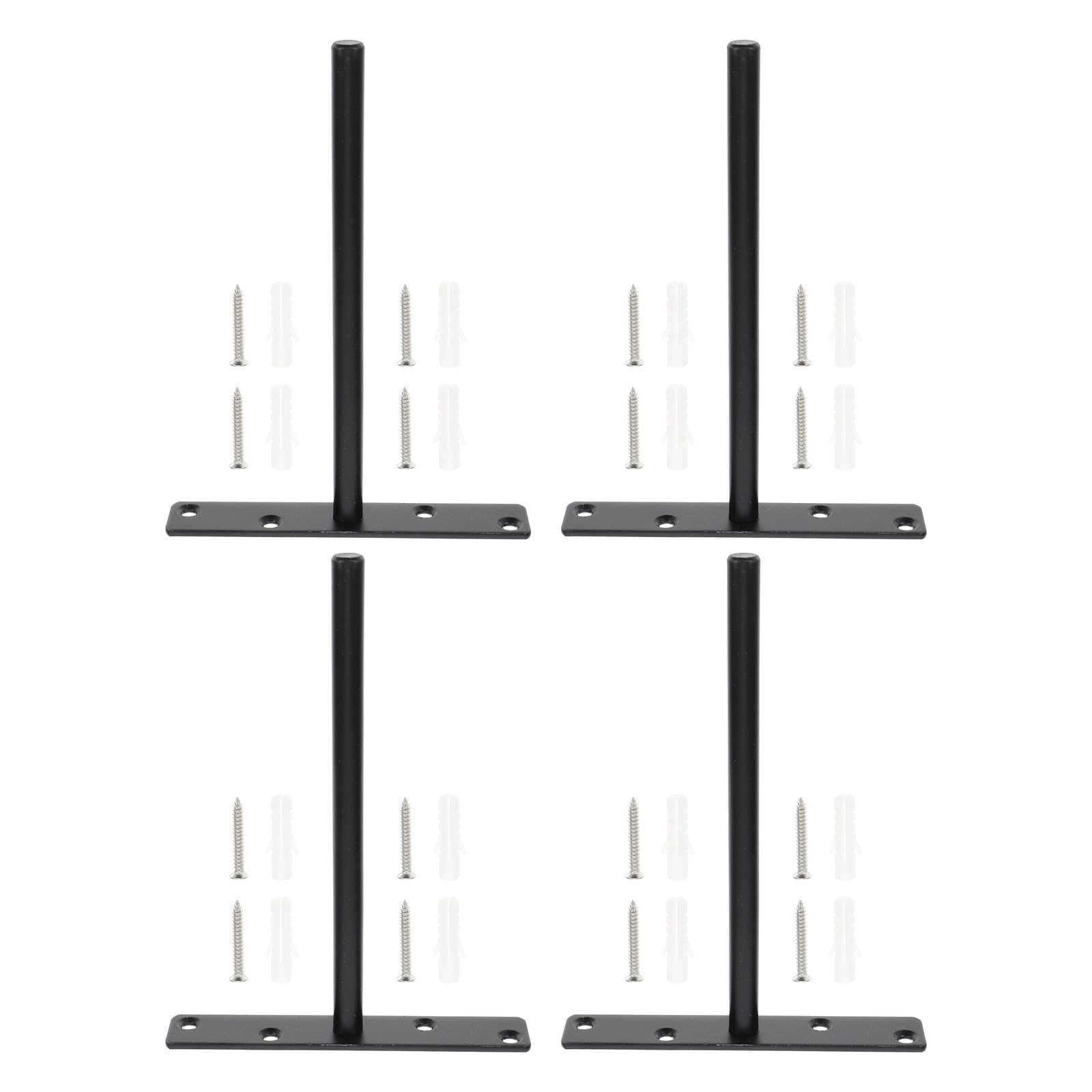 Soportes 4 Estantes de Invisibles, Negro para Hierro Juegos Resistentes y Prácticos de Pared y Organizador de Almacenamiento para Estantería